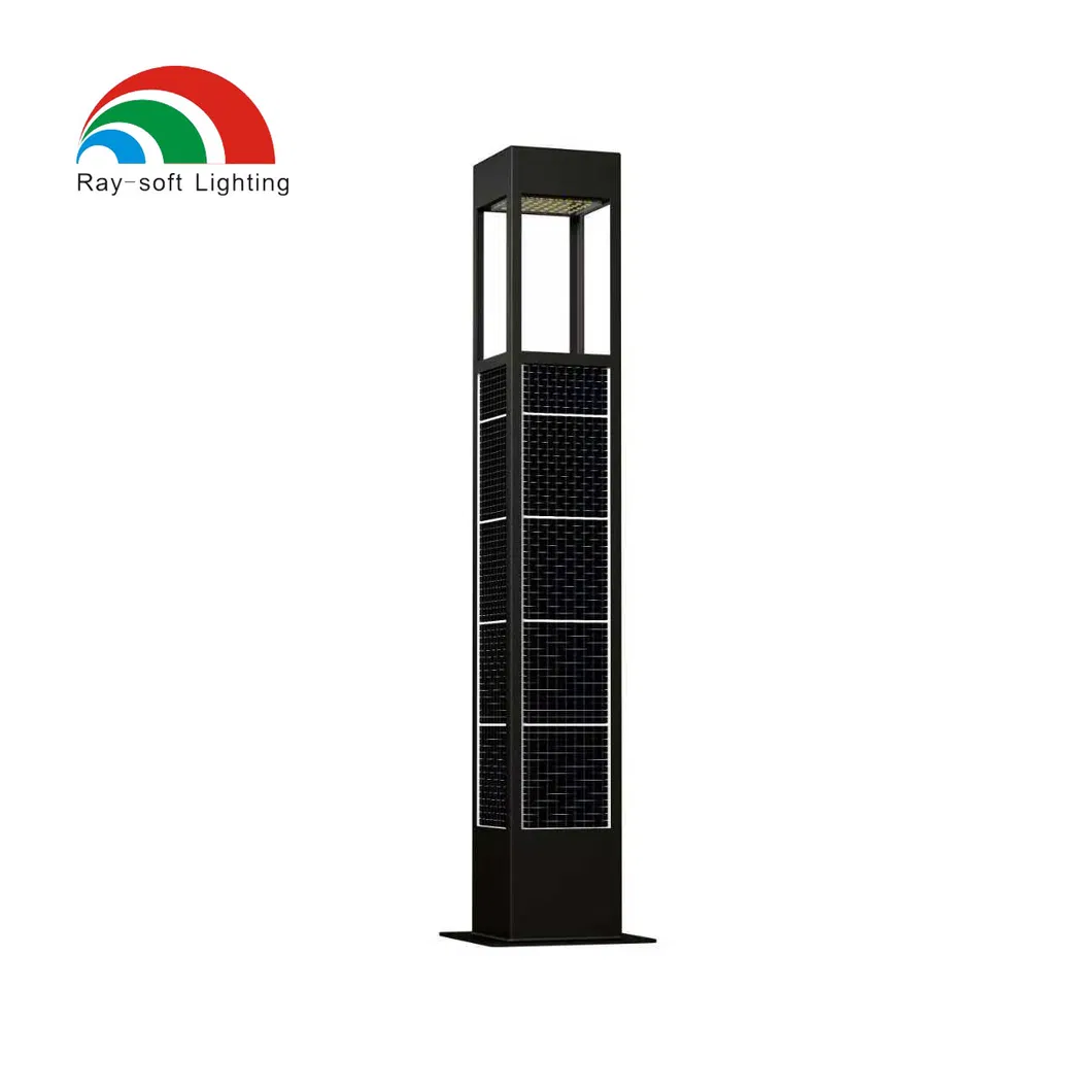 Moderno Durável 12W Solar LED Alta Potência Integrado Quadrado Impermeável Jardim Caminho Passarela Balizador Iluminação de Gramado