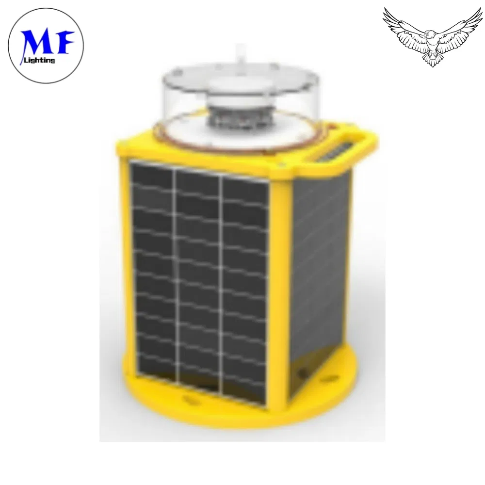 Lanterna Marinha LED de Aviso Aéreo Solar para Farol, Poço de Petróleo Offshore, Sinal Vermelho Verde Amarelo Branco Azul IP66 IP67 IP68 1-3nm 2-6km