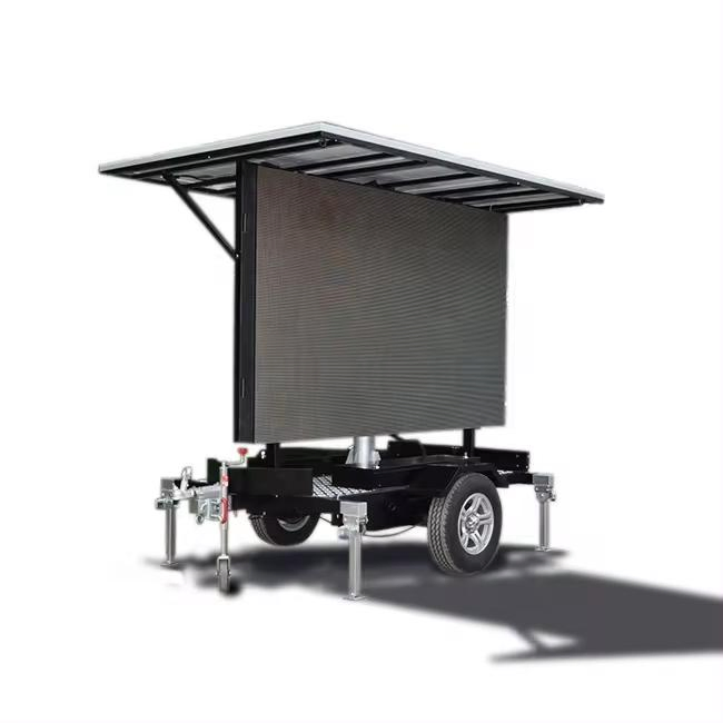Tela de Exibição Publicitária Portátil ao Ar Livre com Sinalização Variável em LED Solar para Trailer de Tráfego