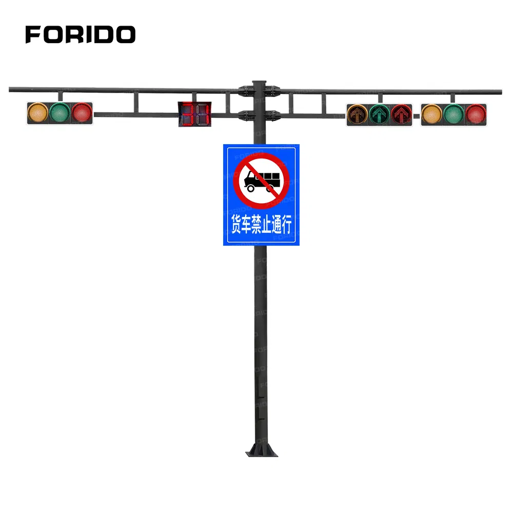Semáforos LED, postes de sinalização solar, feitos sob medida pelo fabricante