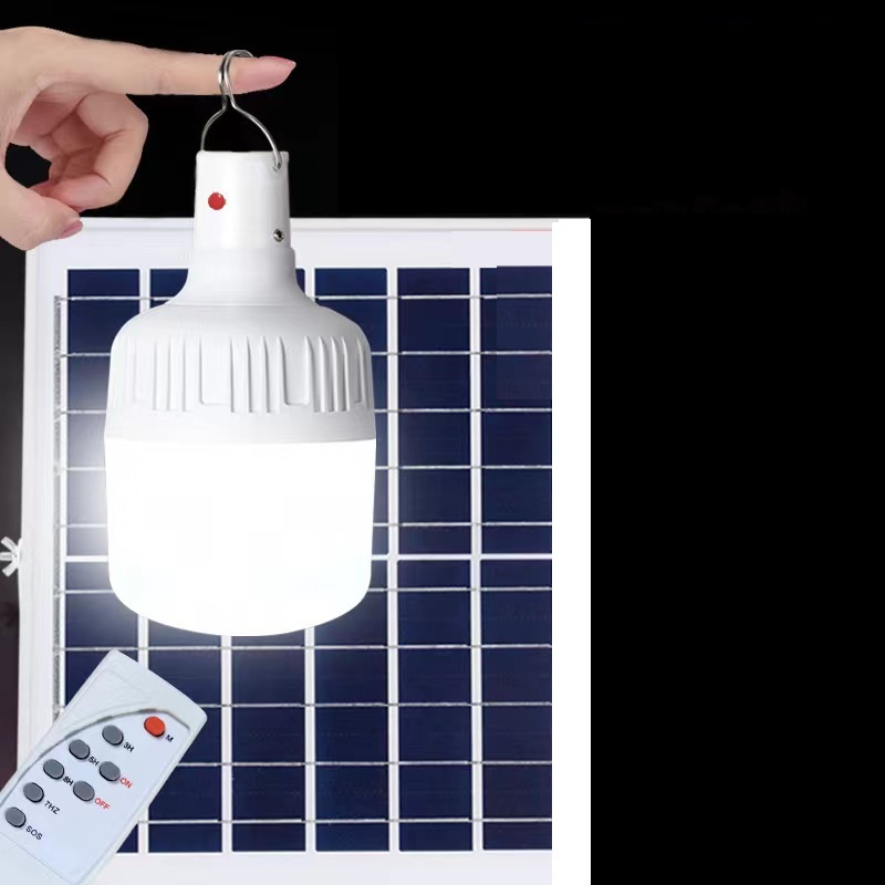 Lâmpada LED de iluminação interna com carregamento USB e solar para acampamento portátil