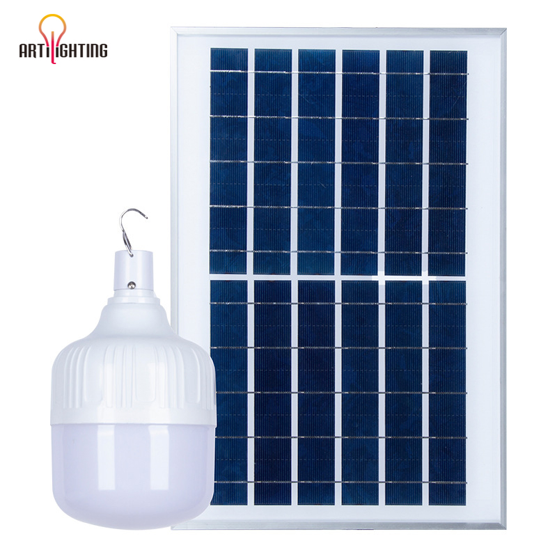 Lâmpada LED de baixo custo para economia de energia, lâmpada de painel solar para iluminação em camping e emergência