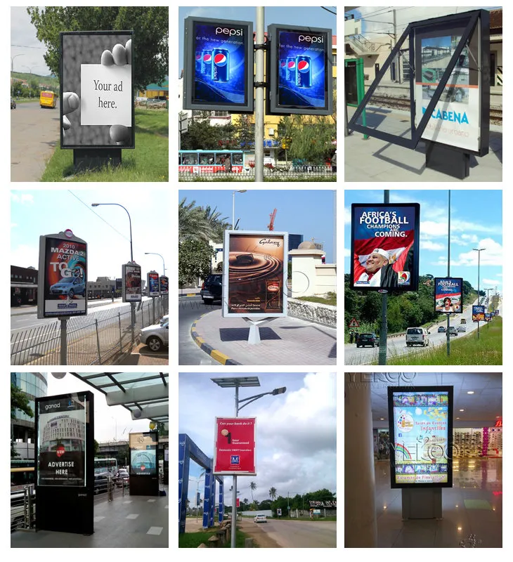 Placas Retroiluminadas Quadro LED Solar Caixa de Luz Display Lightbox