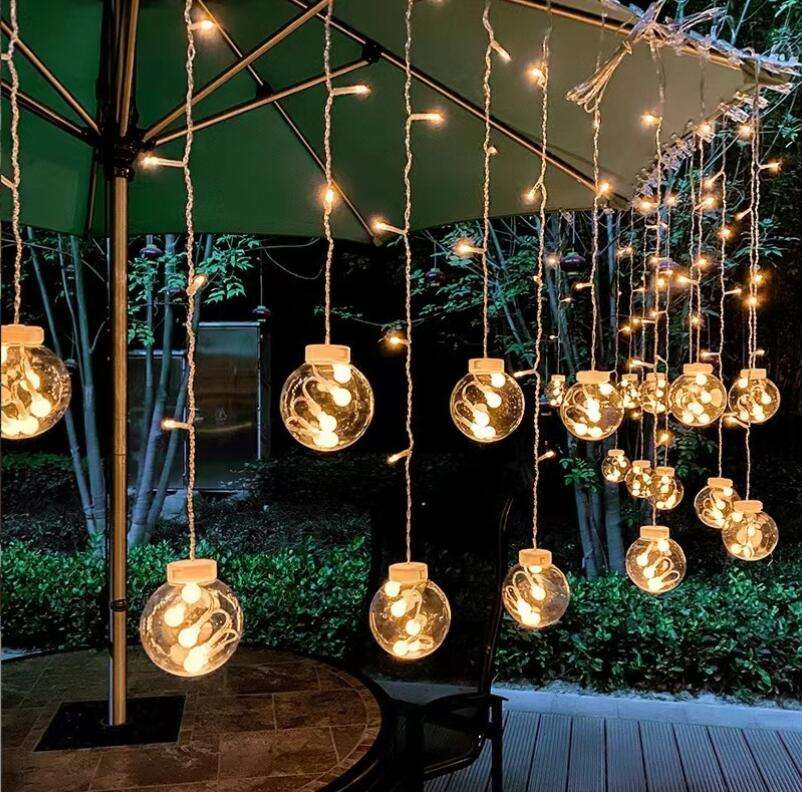 Cortina de Luzes LED Votivas Solares Pequenas Luzes de Natal em Corda Iluminação Decorativa para Festividades do Planeta
