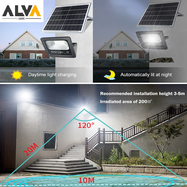 Alva 100W Luminária Solar LED de Alta Potência Lâmpadas LED para Exterior Controle Remoto Controle de Iluminação Controle de Temporização Iluminação LED