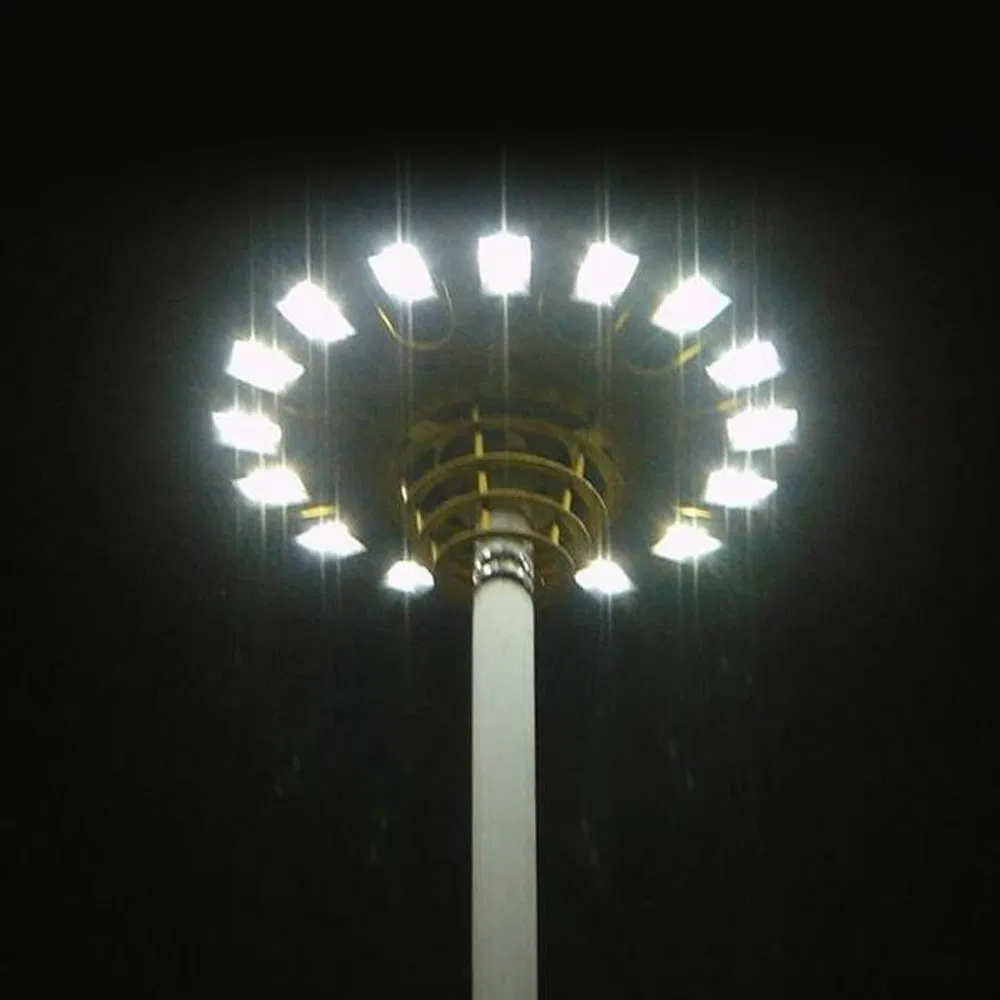 Iluminação de LED solar de alta mast para campo de futebol ao ar livre, iluminação para esportes, iluminação de inundação para aeroporto
