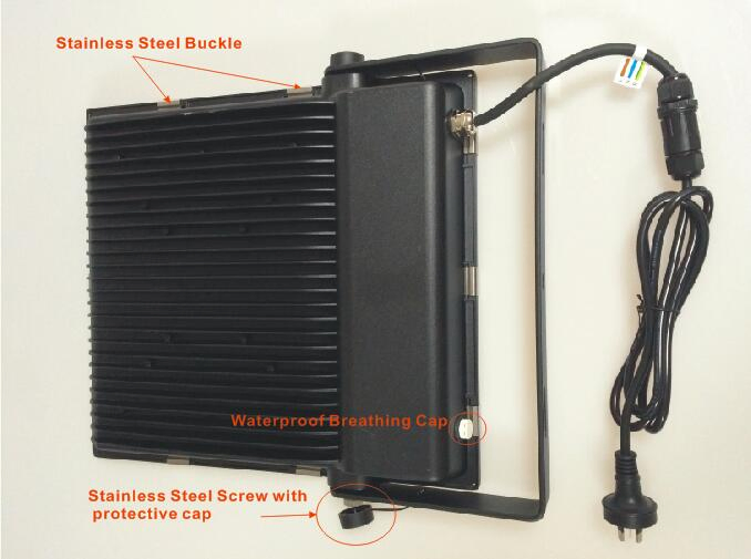 Ce/SAA/UL 130lm/140lm/150lm/W 5 Anos de Garantia 10W/20W/30W/50W/80W/100W/150W/200W Novo Design Lâmpada Solar ao Ar Livre de Alumínio Projetor de Iluminação Industrial LED Flood