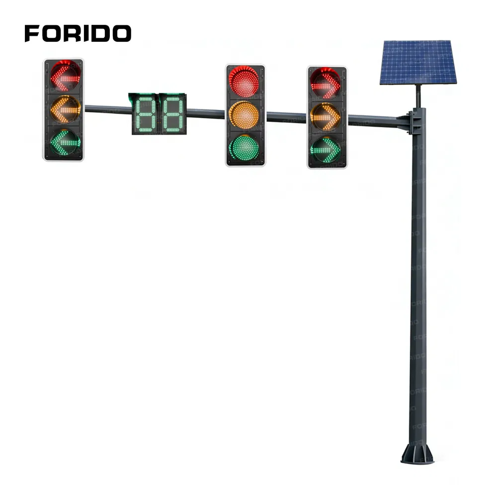 Semáforos LED, postes de sinalização solar, feitos sob medida pelo fabricante