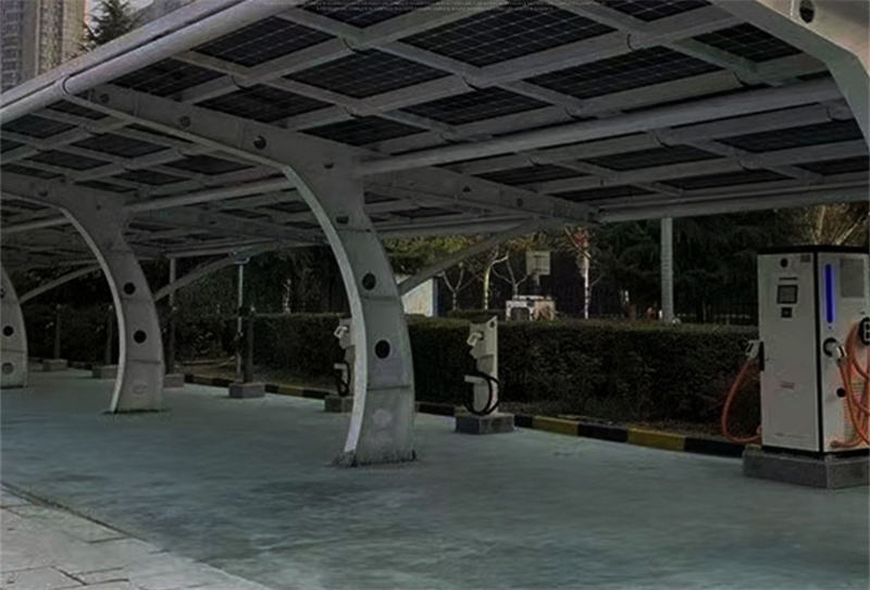Carbon Steel Double Side Solar Carport Mounting PV Parking Lot Structure