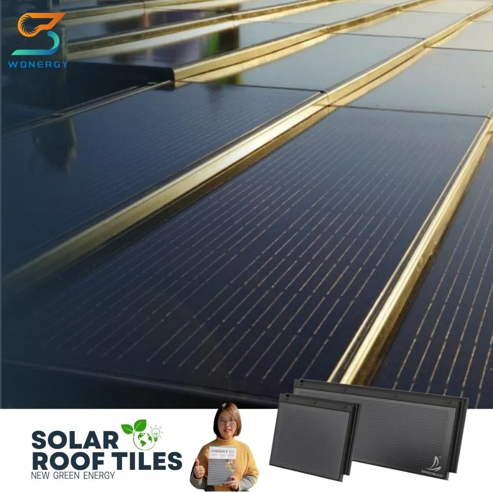 30 Years Warranty BIPV Teja Solar Roof Tiles Shingles Building Integrated Roofing Material Best Tempered Glass PV Solar Roof Tiles