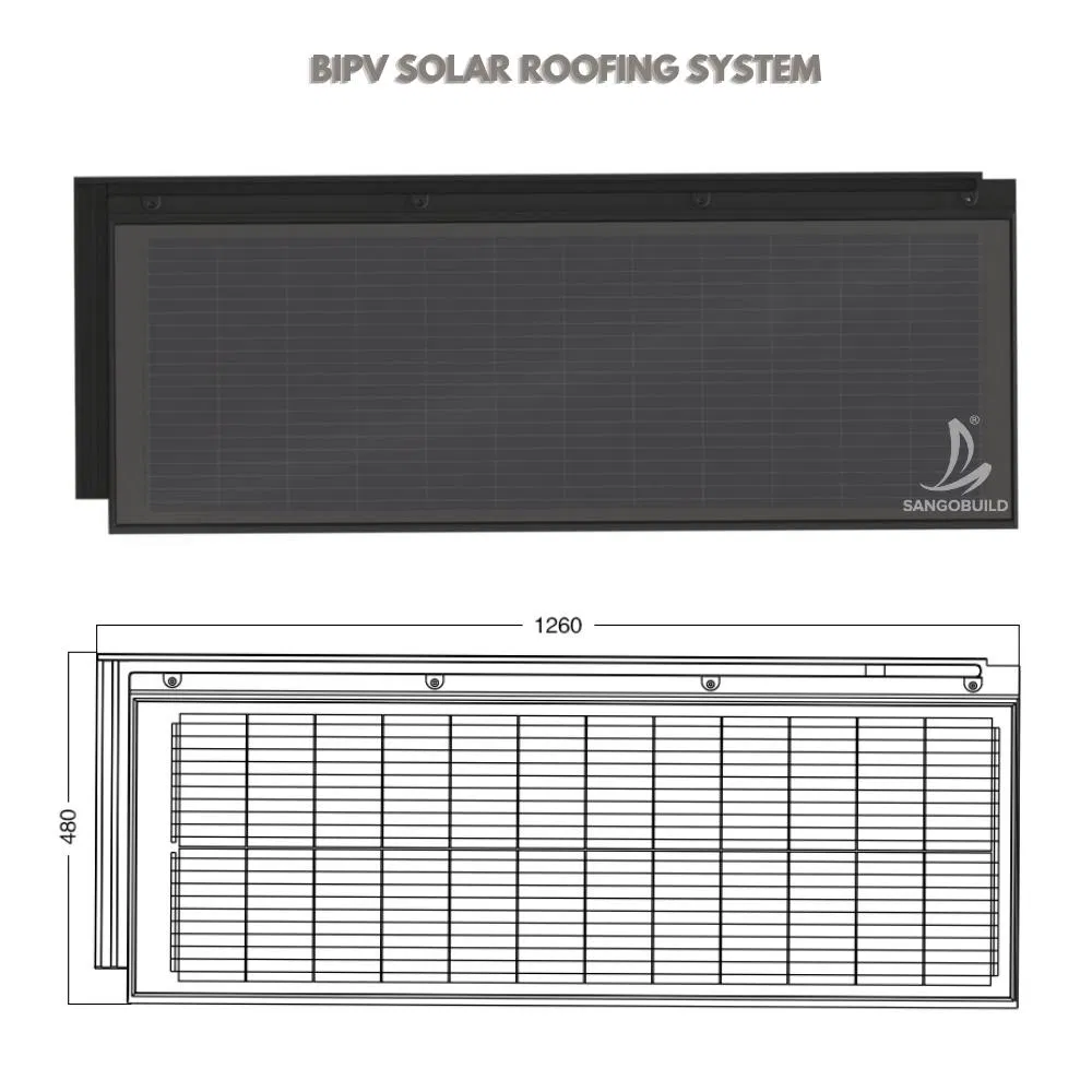 30 Years Warranty BIPV Teja Solar Roof Tiles Shingles Building Integrated Roofing Material Best Tempered Glass PV Solar Roof Tiles