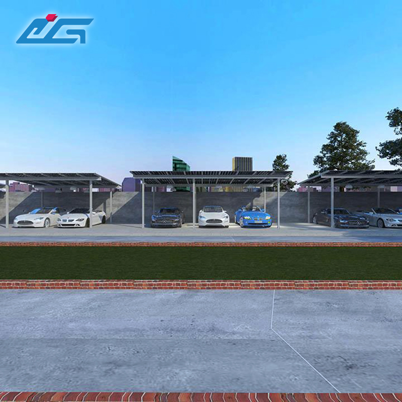 Durable Nine Steel Solar Carport Support Structure for Outdoor Use