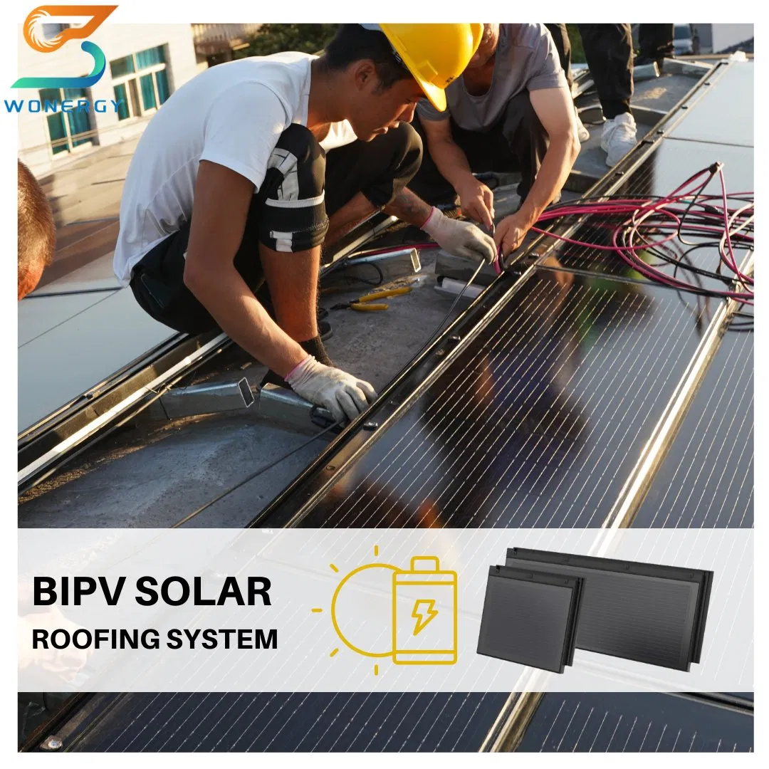 Germany Double Glass 4mm Thick Roofing BIPV Solar Panel Glass Facade Integrated Photovoltaics Roofing Tiles for Building