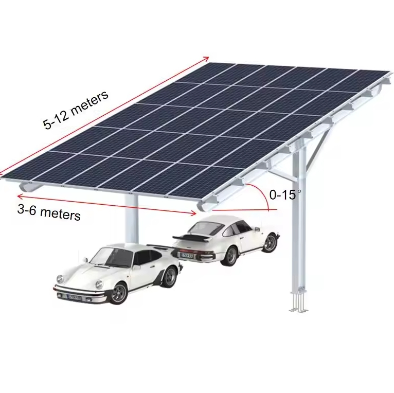 Fast Installation Solar PV Carport Racking Solar Aluminum Parking Structure