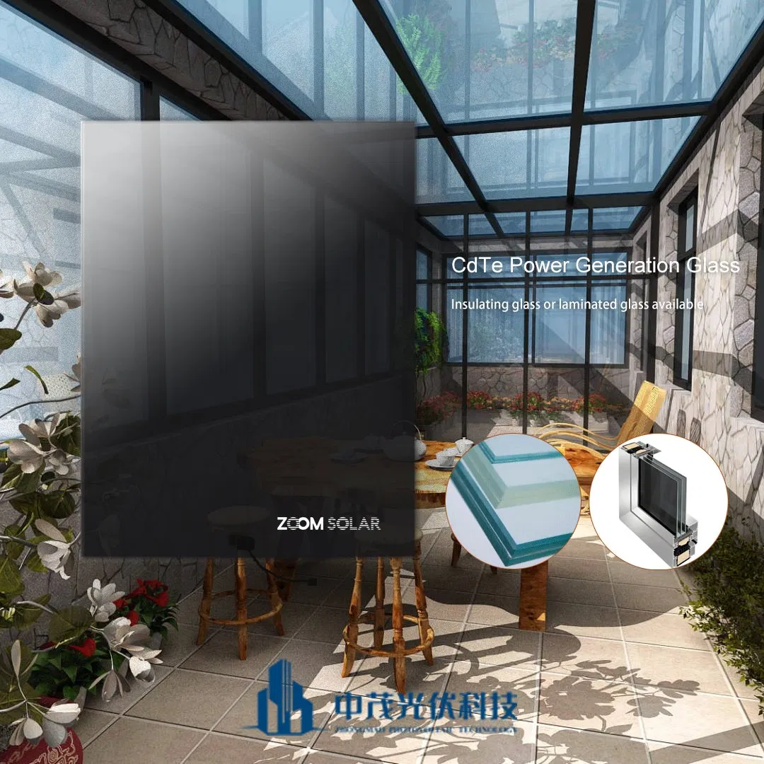 Cdte BIPV Solar Glass Curtain Wall with Thermal Insulation for Building Energy Efficient Facade System