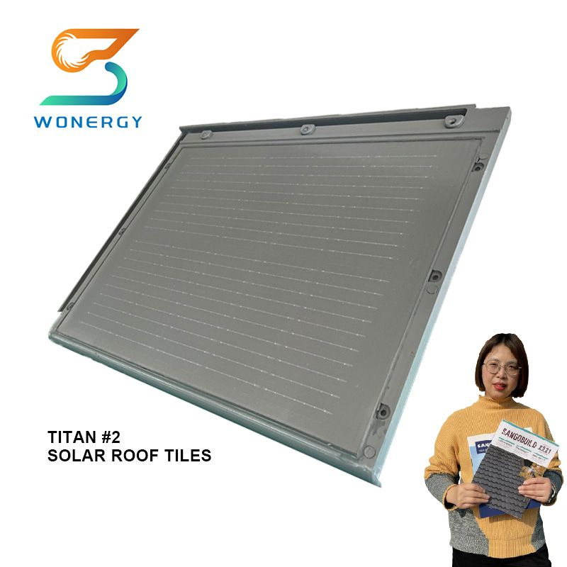 Red 87W Solar Energy System Integrated PV Single Glass to Glass Modules on Roof Structure Home High Efficiency Solar Roof Tiles Polycristaline