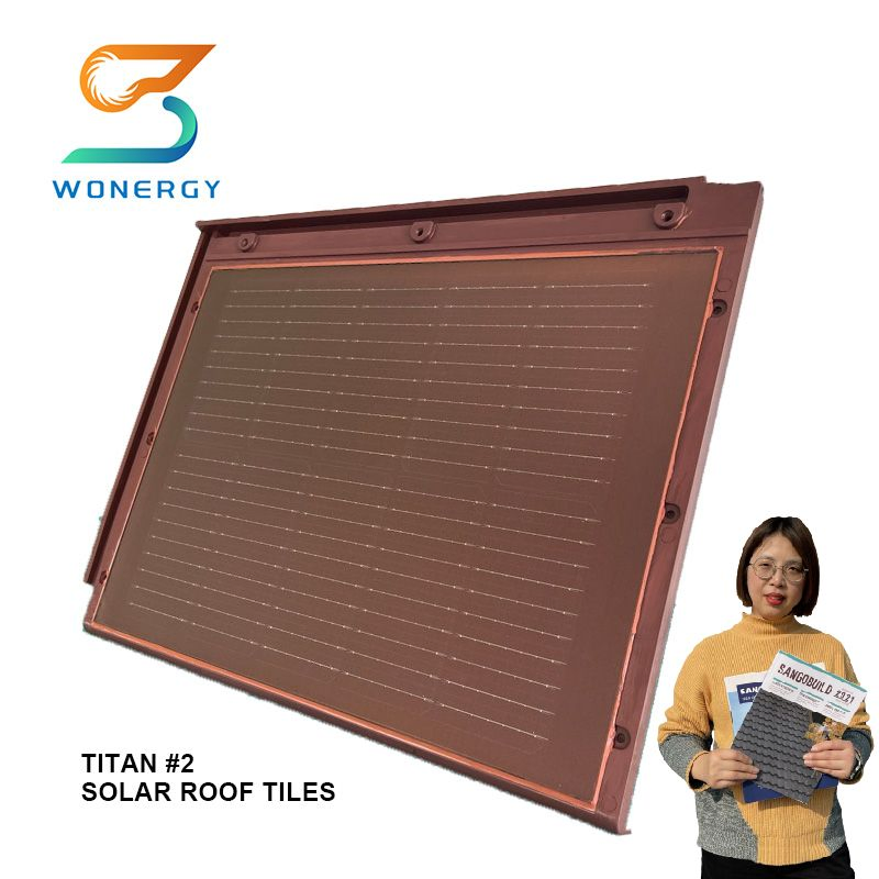 30 Years Warranty BIPV Teja Solar Roof Tiles Shingles Building Integrated Roofing Material Best Tempered Glass PV Solar Roof Tiles