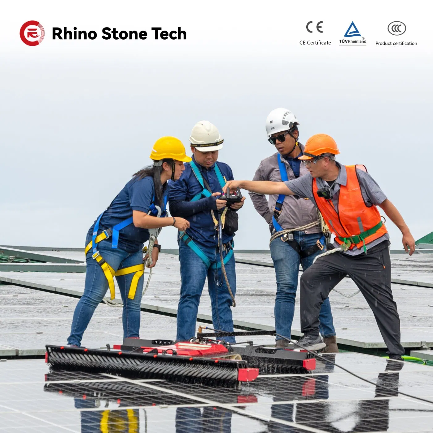 Solar Panel Cleaning Robot for Residential Roofs Home Photovoltaic PV Module Panel Cleaning Automatic Equipment