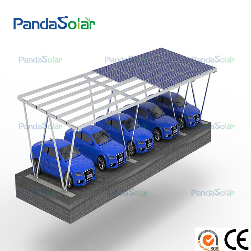 Pandasolar Customizable Aluminum PV Carport Structure for Solar Panel Parking Carport Manufacturer