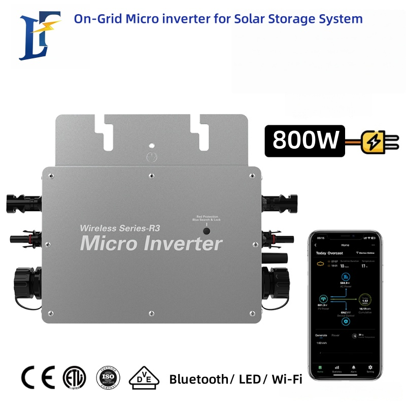 High-Efficiency 600W 700W 800W Micro Inverter Grid Tie with WiFi Control for Household Solar Storage System