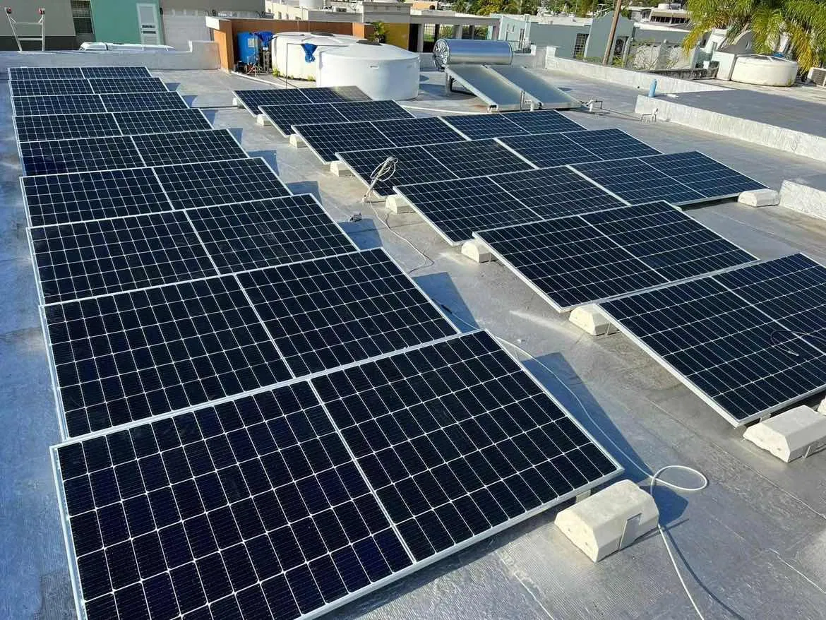 Roof Solar Bracket Structure Tracking PV Concrete Ballast Flat Roof Solar Mounting System