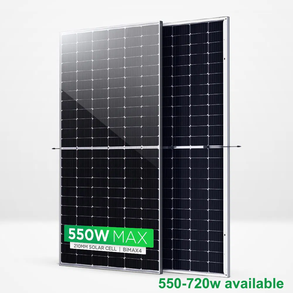 1868 Alicosolar Bifacial Solar Panel 500W 510W 520W Dual Glass Solar PV Module Mono 530W 540W 550W 560W 600W Half Cell 166mm