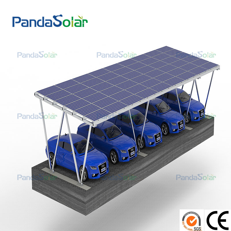 Pandasolar Customizable Aluminum PV Carport Structure for Solar Panel Parking Carport Manufacturer