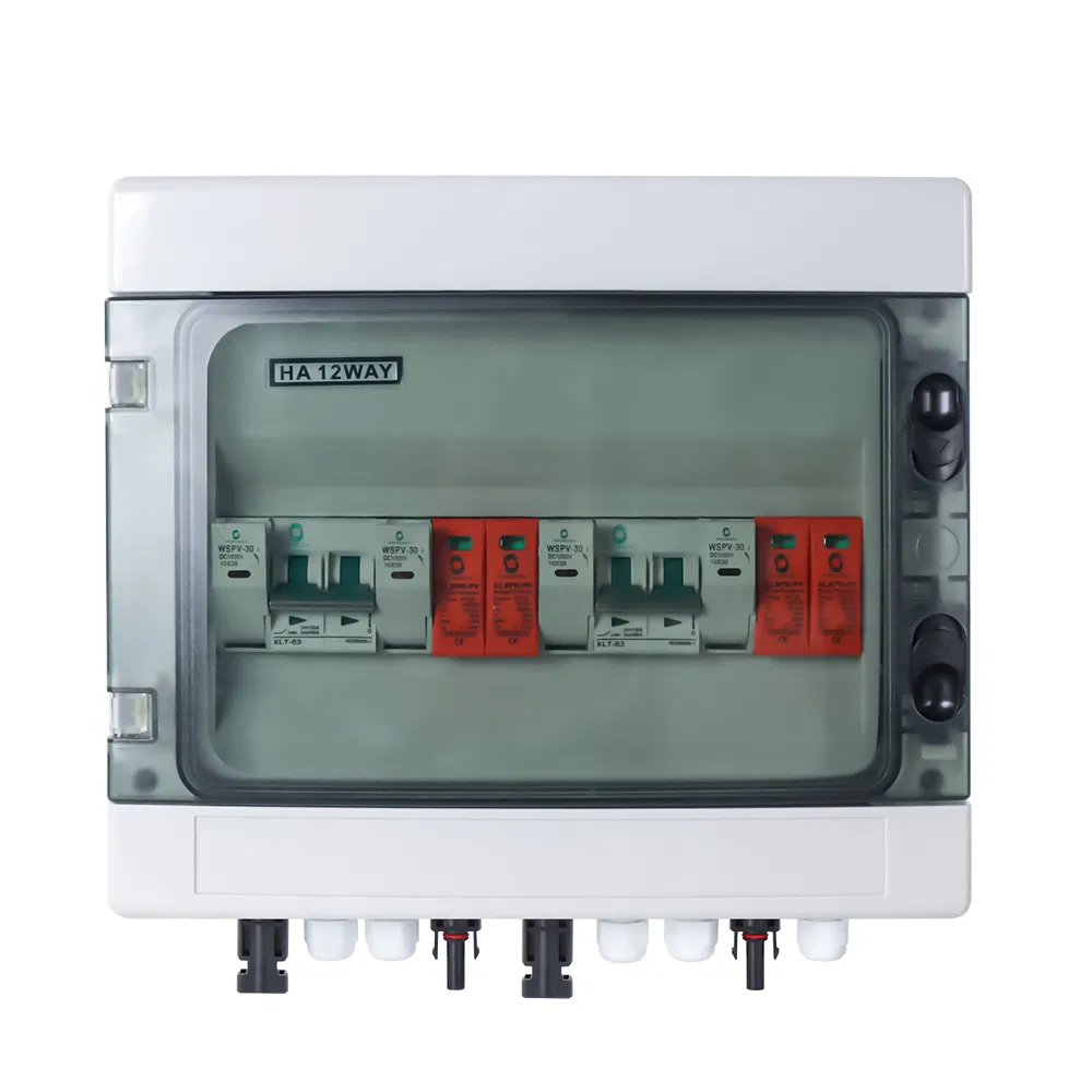 CE TUV IEC Wsdb-PV2/2 IP65 2 in 2 out 2 Strings Array 15A 500V DC Solar PV Array Combiner Box for Solar Photovoltaic Energy Systems