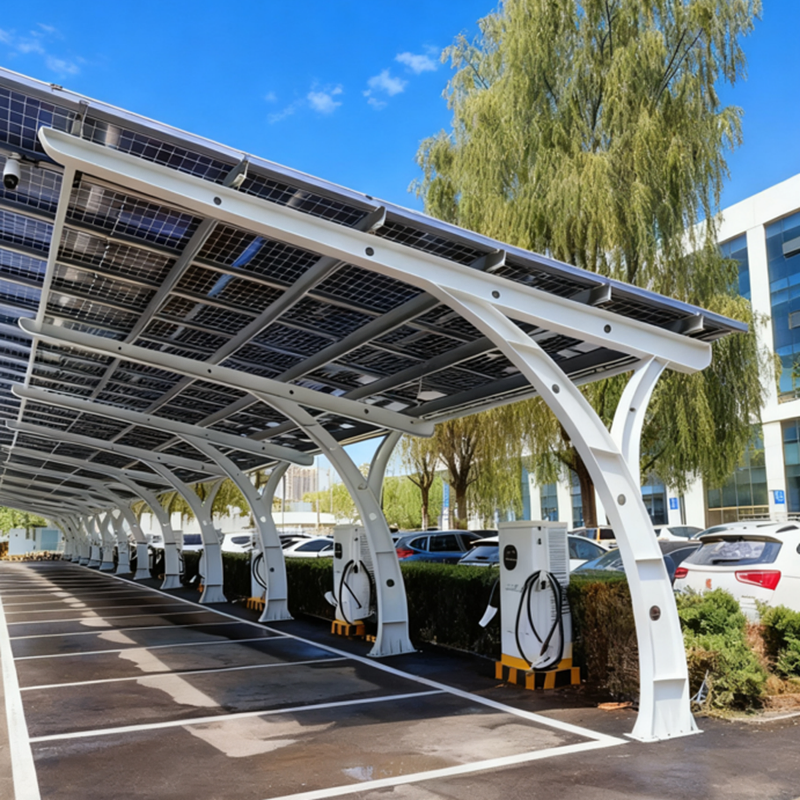 Nine Steel Solar Carport Support Structure - Customization Available Made in China