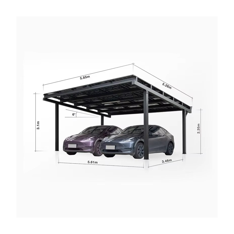 Factory Price Waterproof Solar Carport System Commercial PV Parking Structure