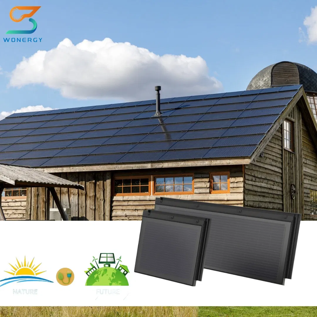 Vbsolar Tile 30W Tier 1 Solar Roof Tiles Single Double Glass Black Grey High-Power Solar Tiles Solar Panels Roofing Sheets