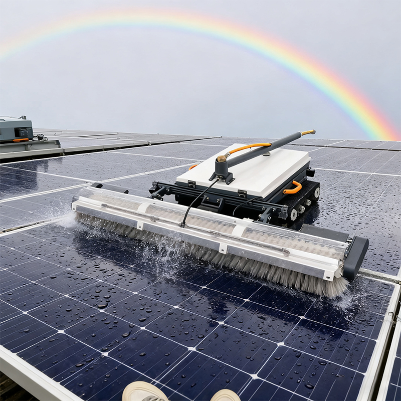 Photovoltaic Panel Cleaning Solar Robot for PV Farm Maintenance