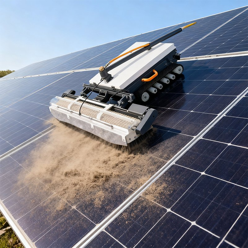 Crawler Solar Panel Cleaning Robot for Photovoltaic Washing