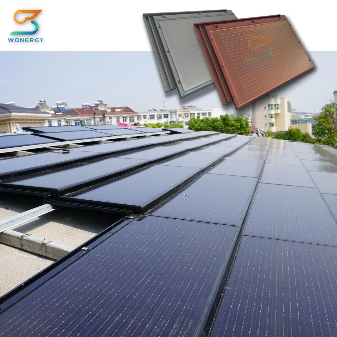 25 Years Transparent Monocrystalline Silicon Tuiles Solaires Integrated Solar Roof Tile