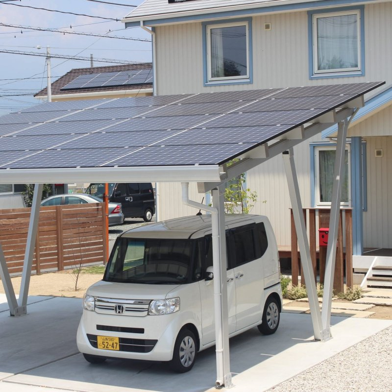Carbon Steel Double Side Solar Carport Mounting PV Parking Lot Structure