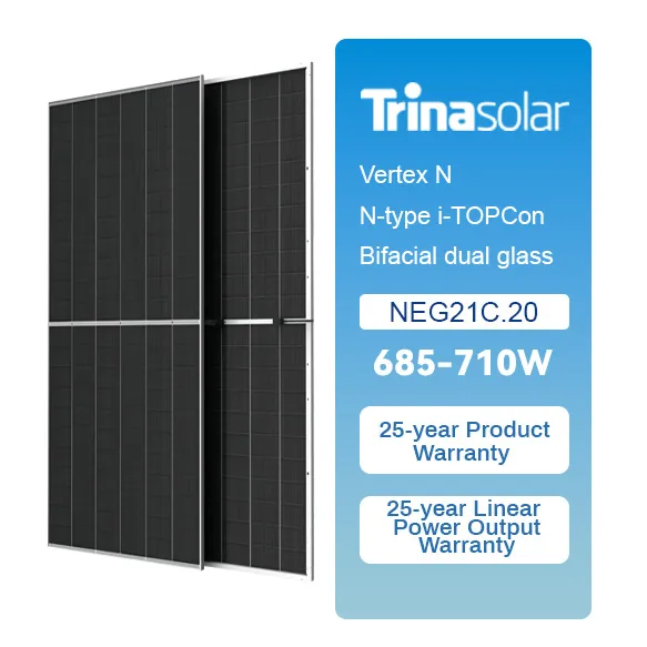 Trina Original 710W 705W 700W A Grade High Efficiency Panel Solar PV Module Monocrystalline for Commercial Use