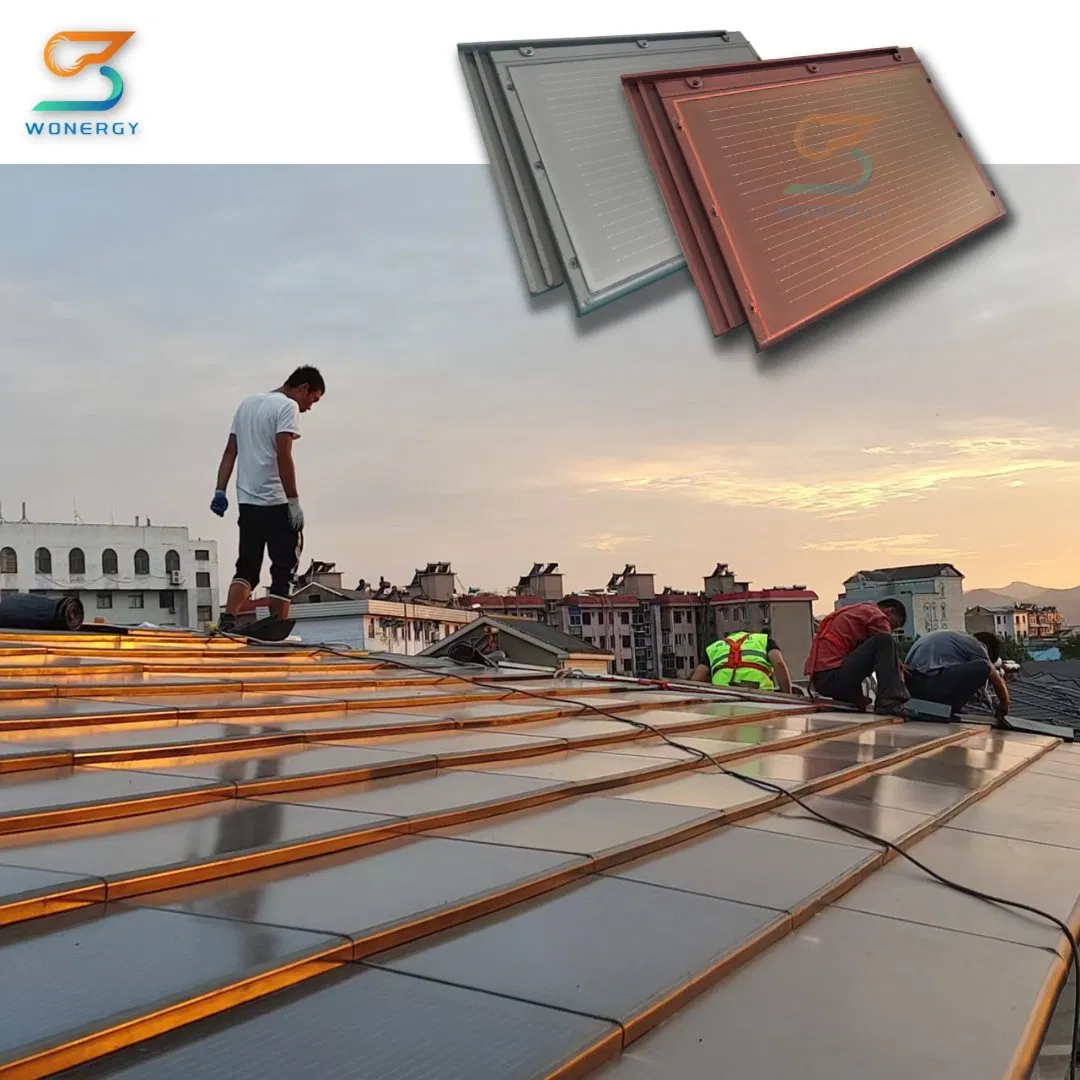 25 Years Transparent Monocrystalline Silicon Tuiles Solaires Integrated Solar Roof Tile