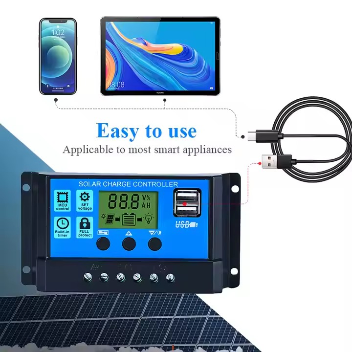 WiFi MPPT Controller Solar Panel Regulator Tracker Control DC Charge Controller for Solar System