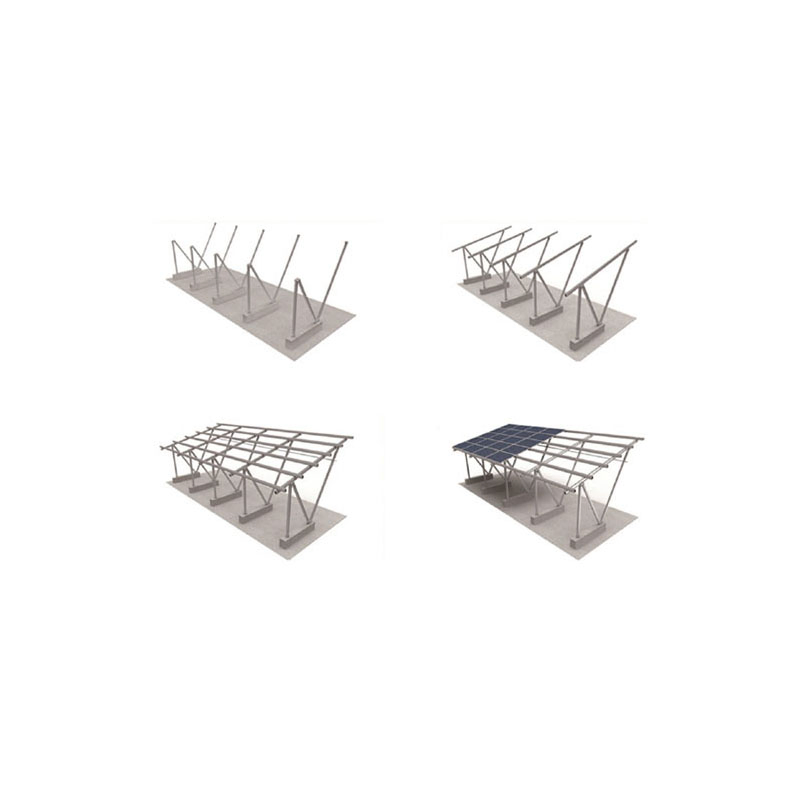 Adjustable 1 MW Grounding System Ground Mount Steel Solar Carports