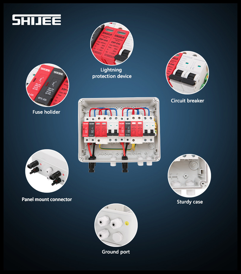 Shijee Waterproof IP65 Outdoor Solar Junction Box for Photovoltaic System Distribution Suzhou Photovoltaic DC PV Combiner Box