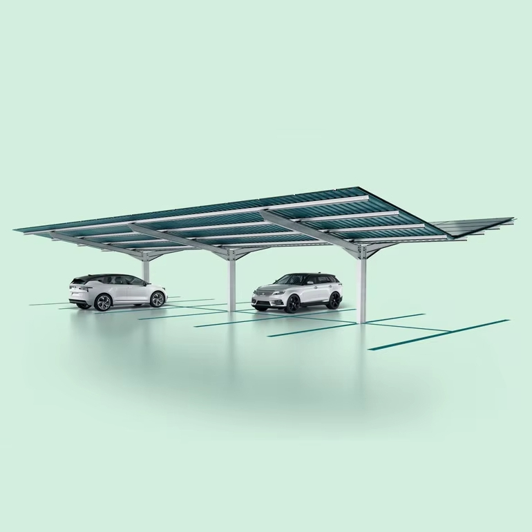 Factory Price Waterproof Solar Carport System Commercial PV Parking Structure
