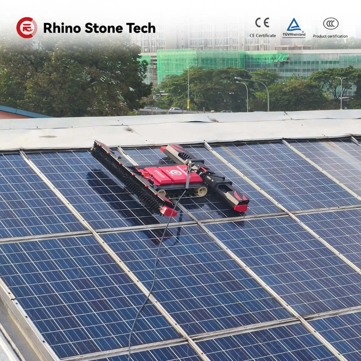 Solar Panel Cleaning Robot for Residential Roofs Home Photovoltaic PV Module Panel Cleaning Automatic Equipment