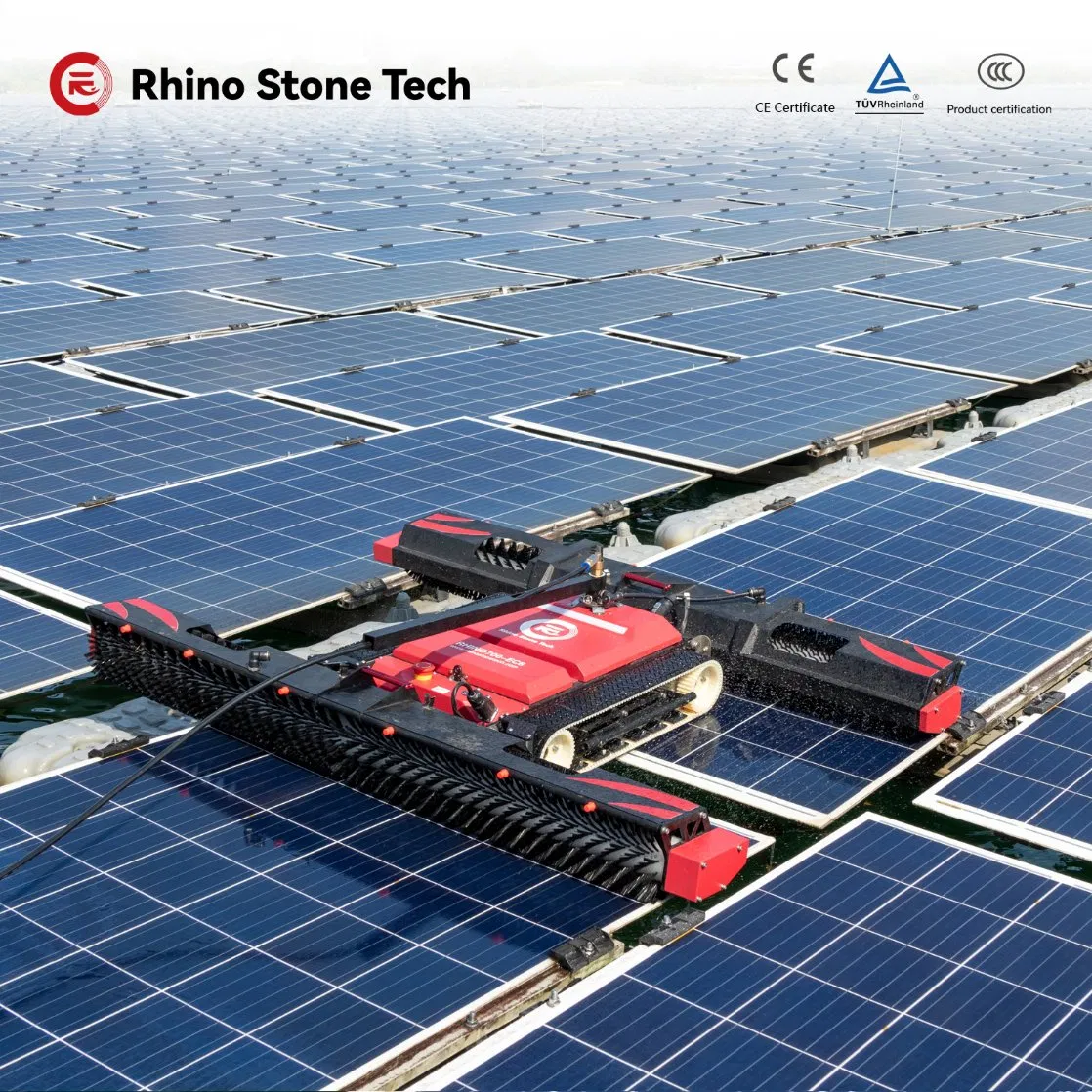 Crawler Walking Remote Controlled Solar Panel Cleaning Robot High-Efficiency Photovoltaic Cleaning Robot
