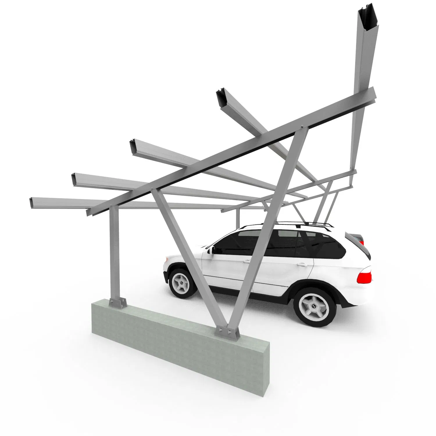 Wholesale Concrete Fixed Ground Structure Support Solar Carport Mounting System