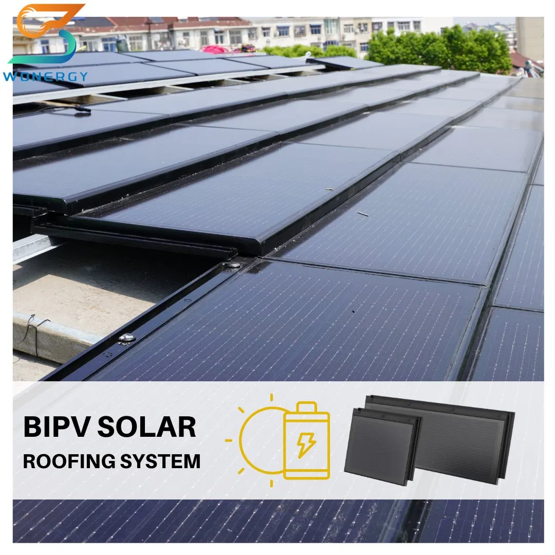 Us Sustainable Home Integrated BIPV Roofing Tile Solar Roof Shingles Photovoltaic Tiles for Green Energy Roof System
