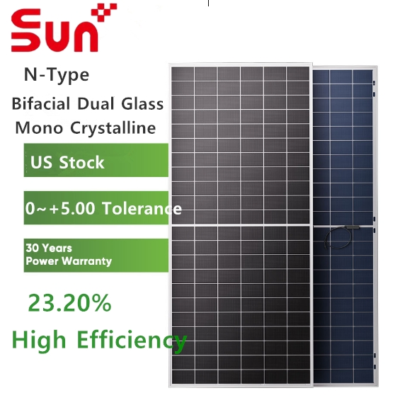Sunplus Bifacial Dual Glass Solar Panel 700W and Inverter for Industrial Solar System