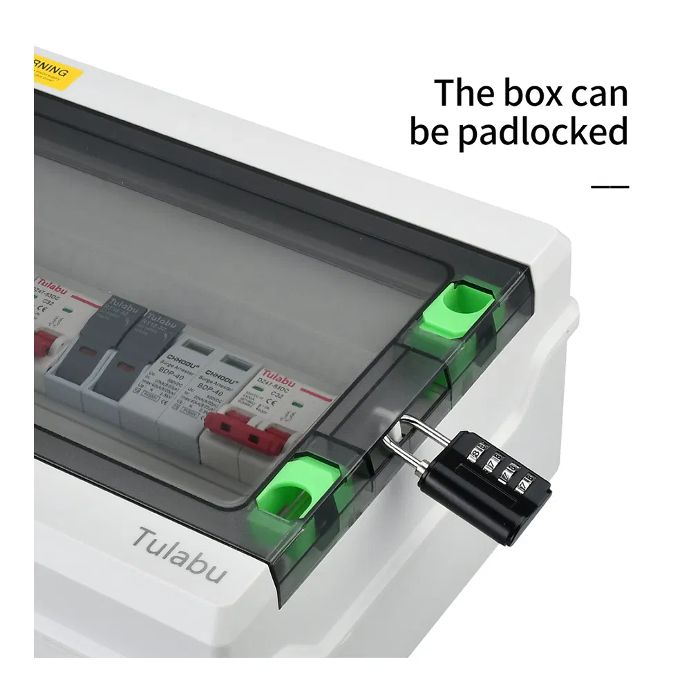 Tulabu PV 1/1 IP65 1 in 1out 1/2/3/4 Strings Array 16A 500V 1000V DC Solar PV Combiner Box for Solar System