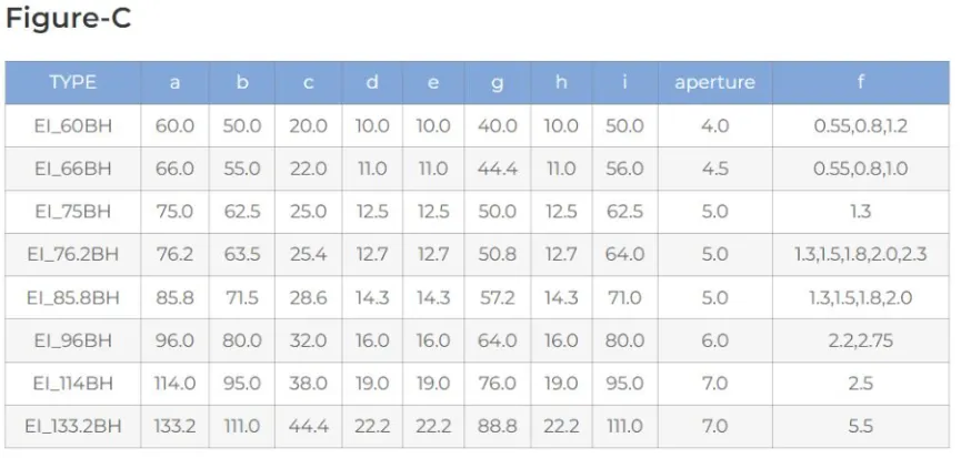 Lamination Dimensions Technical Drawing