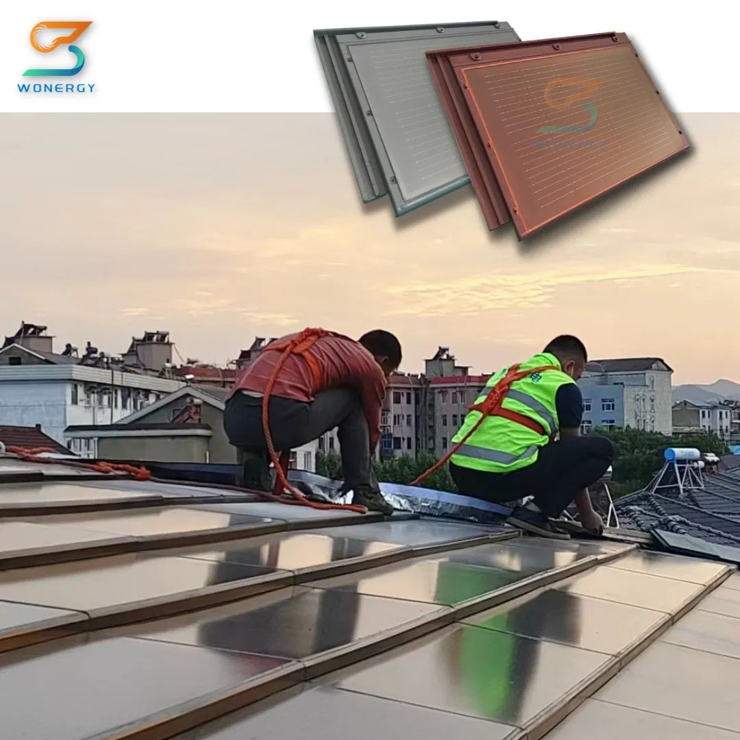 25 Years Transparent Monocrystalline Silicon Tuiles Solaires Integrated Solar Roof Tile