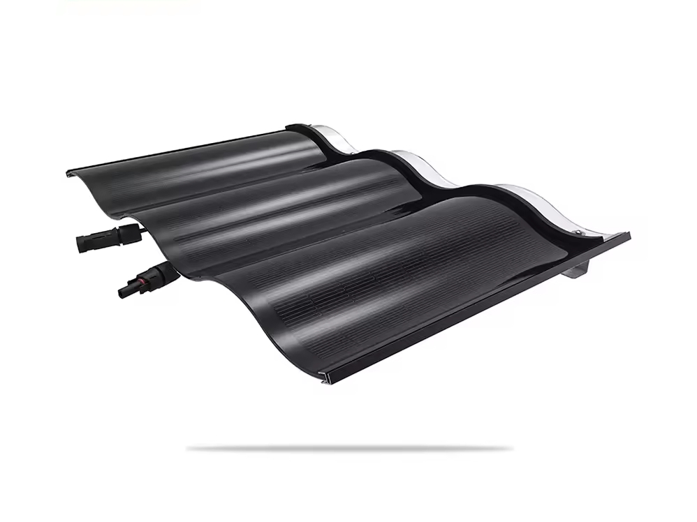 Photovoltaic Integrated Glass Panel Flat Shape Shingle Build PV Power Energy System Sheet BIPV Solar Roof Tile